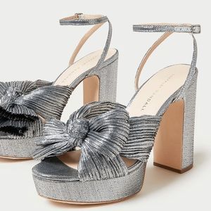 BRAND NEW | Loeffler Randall Natalia Bow Heel Platform |SILVER
